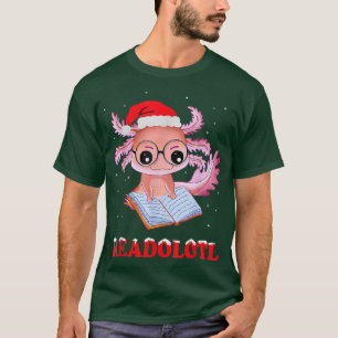 Camiseta Aolotl divertido Santa Xmas Readolotl Libro de Boo
