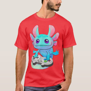 Camiseta Aolotl Fish Jugando Videojuego Aolotl Lizard Gamer
