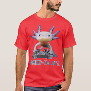Camiseta Aolotl Fish Jugando Videojuego WhiteAolotl Lizard 
