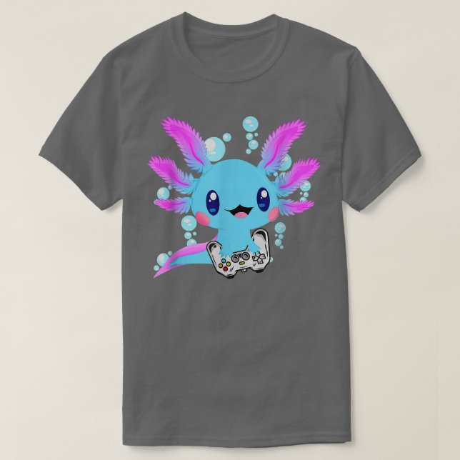 Camiseta Aolotl Fish Playing Video Games Lizard  (Diseño del anverso)