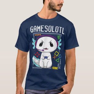 Camiseta Aolotl Gamesolotl Gamer Aolotl Jugando Videojuegos