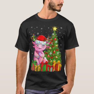 Camiseta Aolotl Iluminación de árbol de navidad Santa Hat A