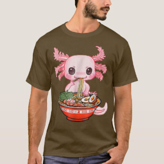 Camiseta Aolotl Kawaii comiendo fideos de Ramen Chica de re