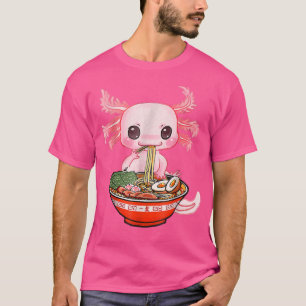 Camiseta Aolotl Kawaii comiendo fideos de Ramen Chica de re