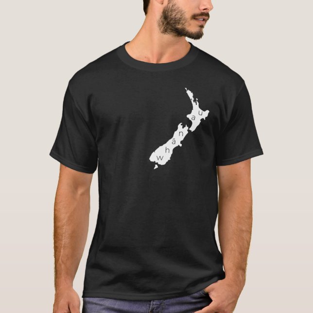 Camiseta Aotearoa Nueva Zelanda con Kiwi Whānau (Māori) (Anverso)
