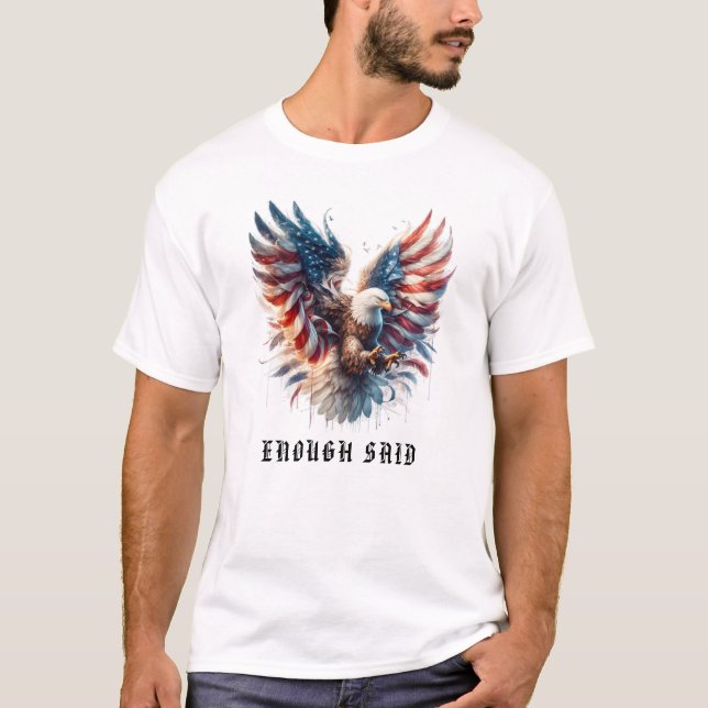 Camiseta *~* AP16 Bandera estadounidense artística Águila Á (Anverso)