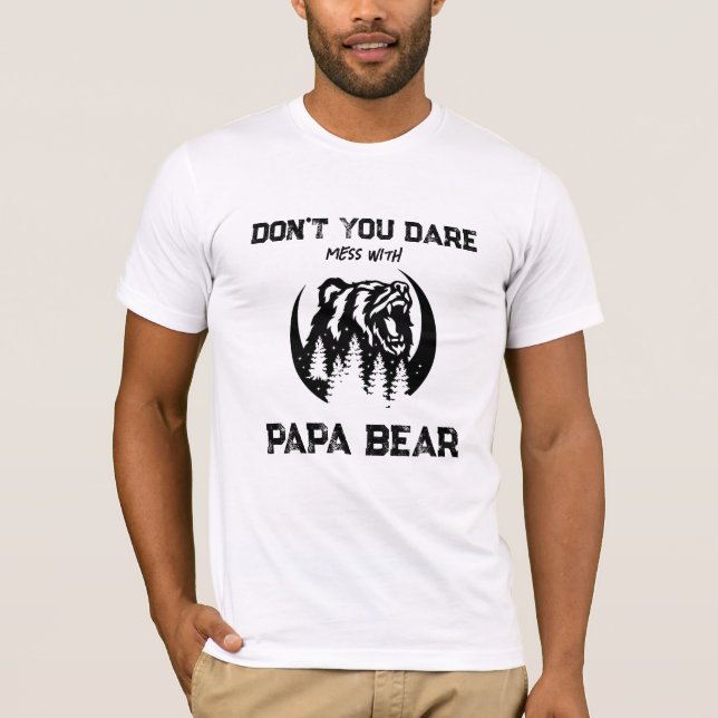 Camiseta *~* AP86 Roaring PAPA BEAR Moon Pines Día del Padr (Anverso)