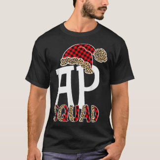 Camiseta AP Squad Santa Hat Buffalo Plaid Leopard Funny 