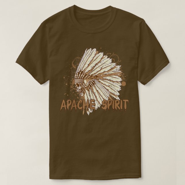 Camiseta Apache Head Spirit Costume Cool Easy Halloween Gif (Diseño del anverso)