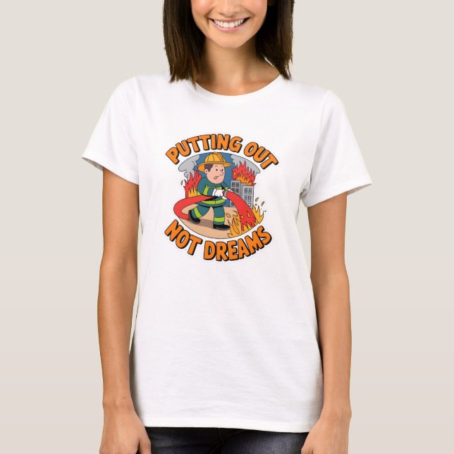 Camiseta Apagar incendios no sueños (Anverso)