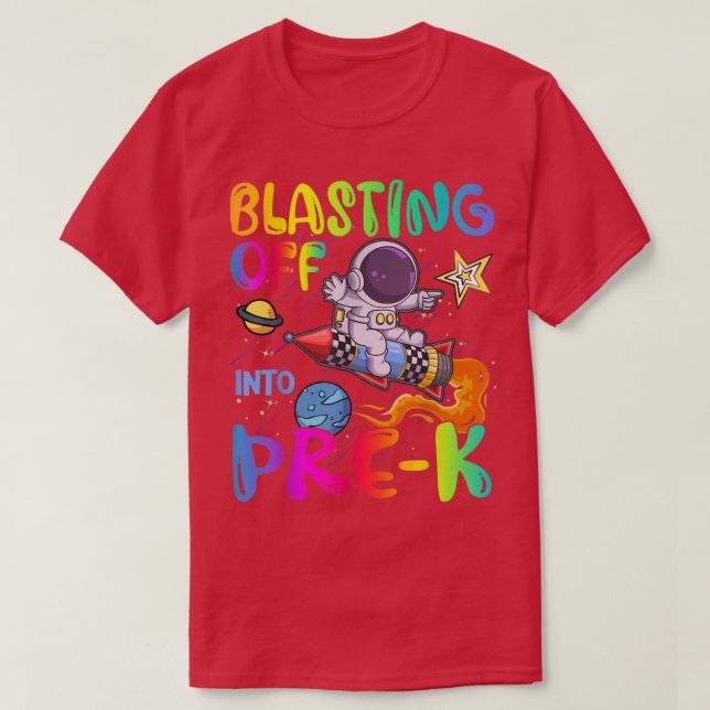 Camiseta Apagón a Astronauta Cute PreK Funny Back (Diseño del anverso)