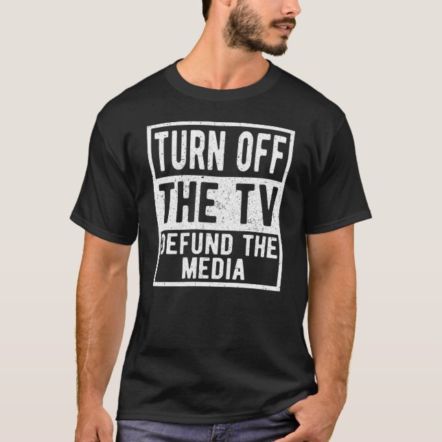 Camiseta Apagón de TV a medios y política de noticias (Anverso)