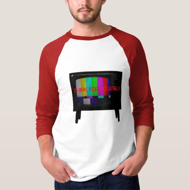 Camiseta Apague la TV, piense para sí mismo (Anverso)