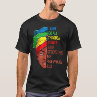 Camiseta Aparato afroamericano Jesús Cristiano Negro Mujer