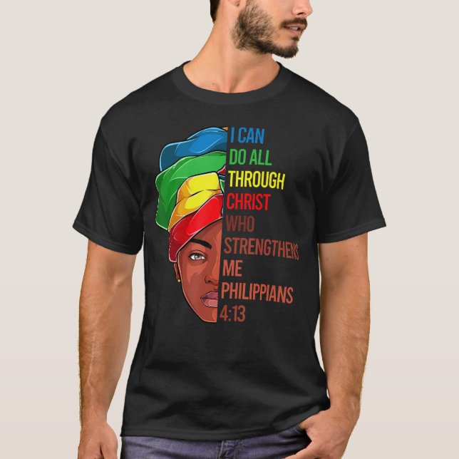 Camiseta Aparato afroamericano Jesús Cristiano Negro Mujer (Anverso)
