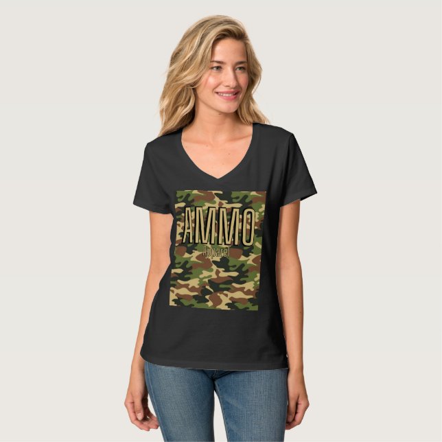 Camiseta Aparato AMMO clásico del ejército imprime el cuell (Anverso completo)