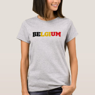 Camiseta Aparato de bandera nacional belga simple y moderno
