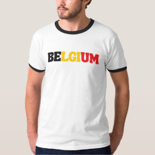 Camiseta Aparato de bandera nacional belga simple y moderno
