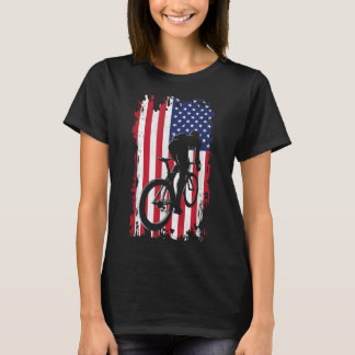 Camiseta Aparato de ciclismo de carretera con bandera estad