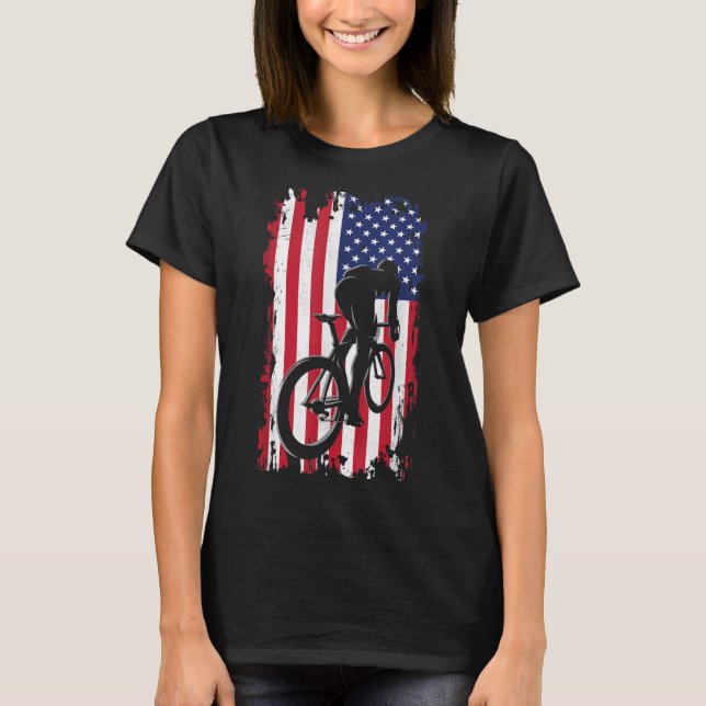 Camiseta Aparato de ciclismo de carretera con bandera estad (Anverso)