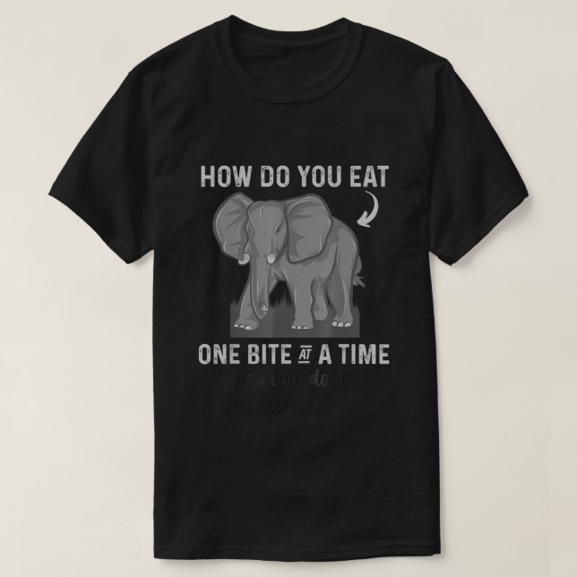 Camiseta Aparato De Graduación Cómo Comer Elefante Con Un B (Diseño del anverso)