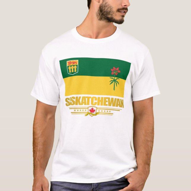 Camiseta Aparato de la bandera de Saskatchewan (Anverso)