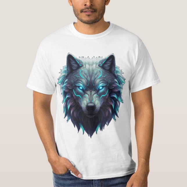 Camiseta Aparato de lobo 3D ultracomunitario - Neon Wildlif (Anverso)