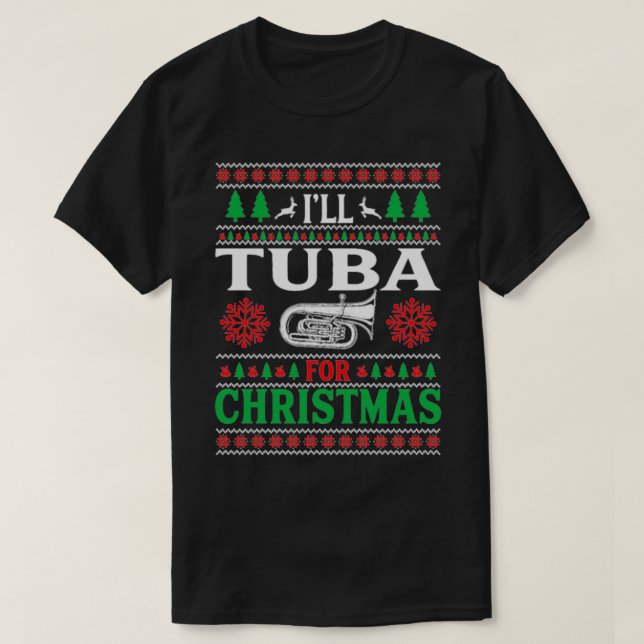 Camiseta Aparato de Navidades de bandas de marcha de Tuba f (Diseño del anverso)