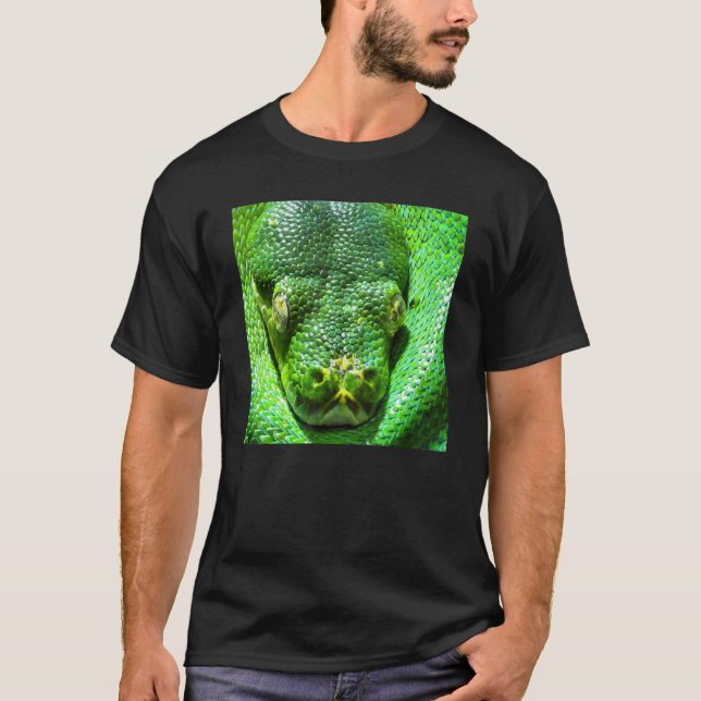 Camiseta Aparato de serpiente Python de árbol verde (Anverso)