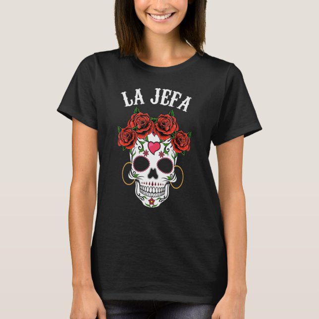Camiseta Aparato mexicano de cráneo de azúcar de La Jefa Di (Anverso)