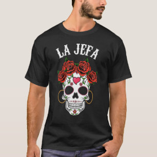 Camiseta Aparato mexicano de cráneo de azúcar de La Jefa Di