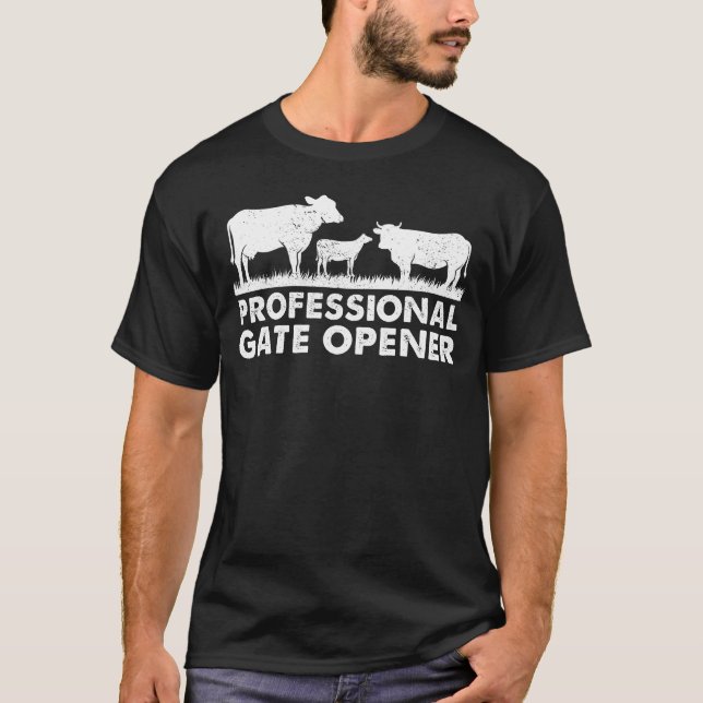 Camiseta Aparato profesional de vaca de apertura de puerta (Anverso)