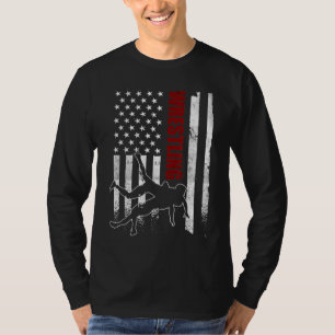 Camiseta Aparato retro-americano de lucha libre Bandera de