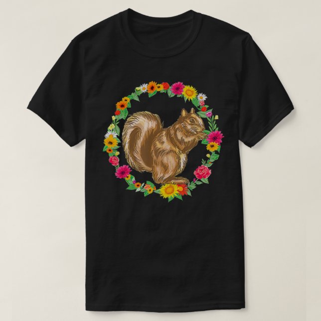 Camiseta Aparatos de ardilla de círculo de flores Hombres M (Diseño del anverso)