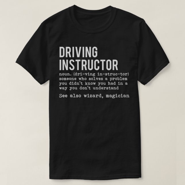 Camiseta Aparcamiento de regalos del conductor del instruct (Diseño del anverso)