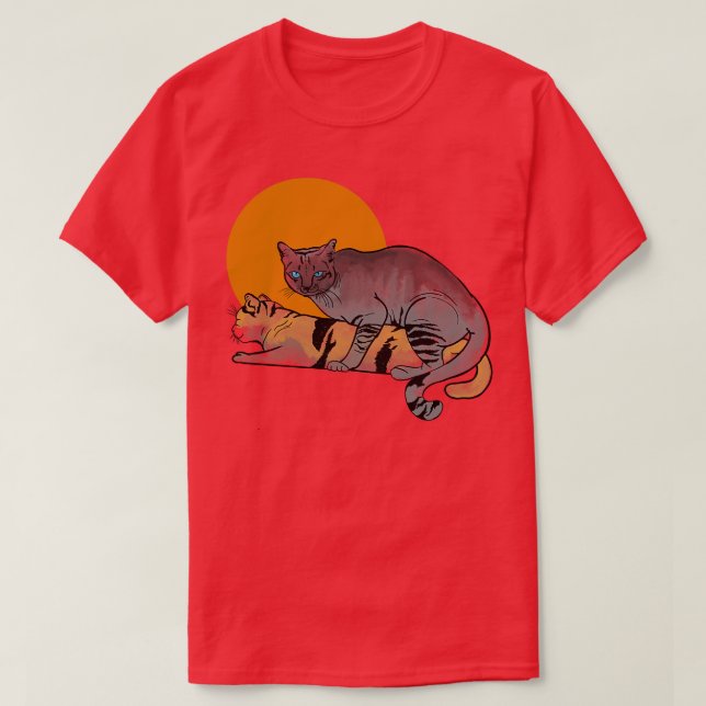 Camiseta apareamiento de gato (Diseño del anverso)