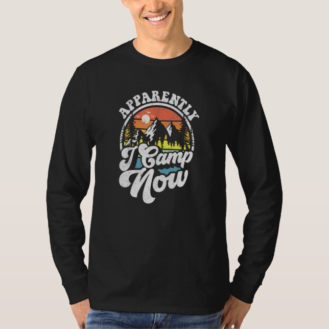 Camiseta Aparentemente Campamento Ahora Camping Camper Rv (Anverso)