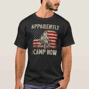 Camiseta Aparentemente I Camp Now Vintage Camping USA FLag