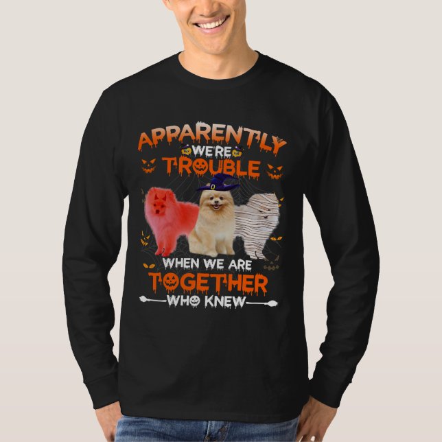 Camiseta Aparentemente Pomeranianos Somos Problemas En Hall (Anverso)