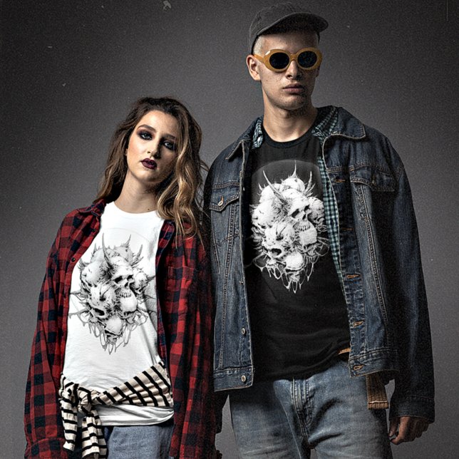 Camiseta Aparición de la muerte Fundido Demonio Skulls Halo (Subido por el creador)