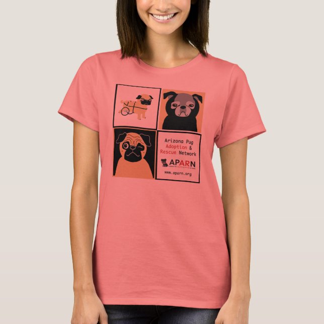 Camiseta APARN Rescue Pugs Ladies Melange Ringer T shirt (Anverso)
