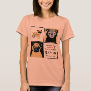 Camiseta APARN Rescue Pugs Mujeres Relajadas Fit Largo Mang