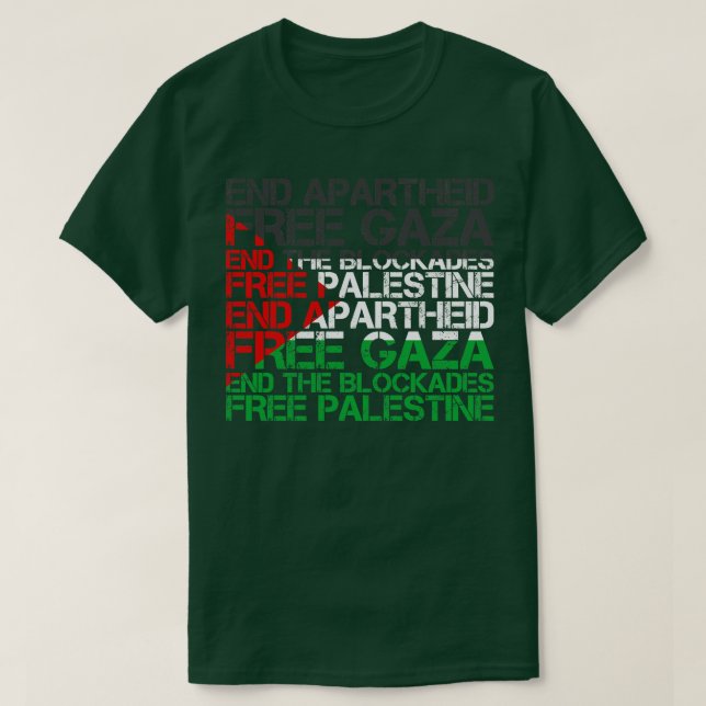 Camiseta Apartheid del fin de Wordcloud de la bandera de Pa (Diseño del anverso)