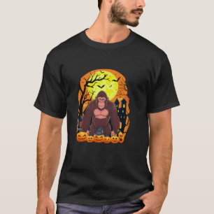 Camiseta Ape Con Calabazas Divertido Terror Halloween Party