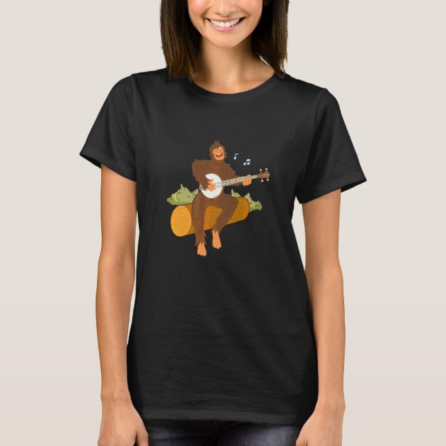 Camiseta Ape Monkey Jugando Banjos Instrumento de Cadenas M (Anverso)