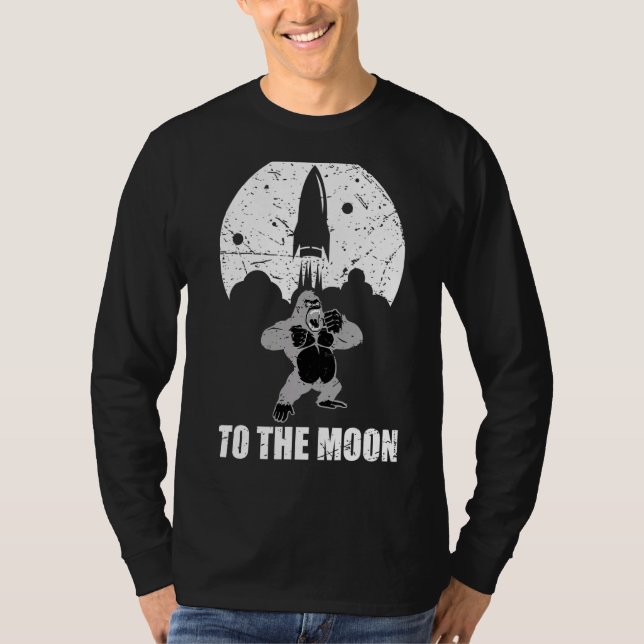 Camiseta Ape To The Moon Crypto Coin Rocket Crypto Nft (Anverso)