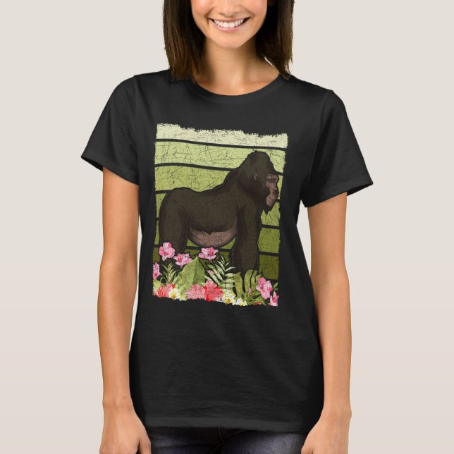 Camiseta Ape Tropical Monkey Lover Gorilla Lover Retro Gori (Anverso)