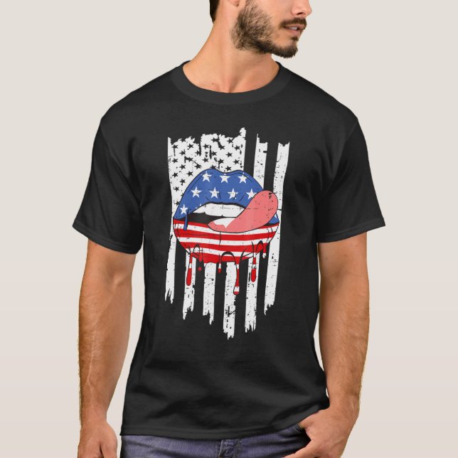 Camiseta Apega La Bandera Estadounidense De Tonga Patriótic (Anverso)