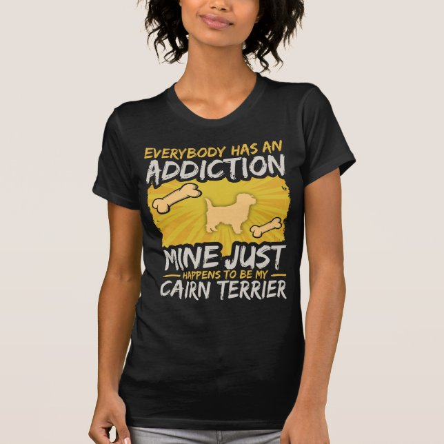 Camiseta Apego divertido del perro de Terrier de mojón (Anverso)