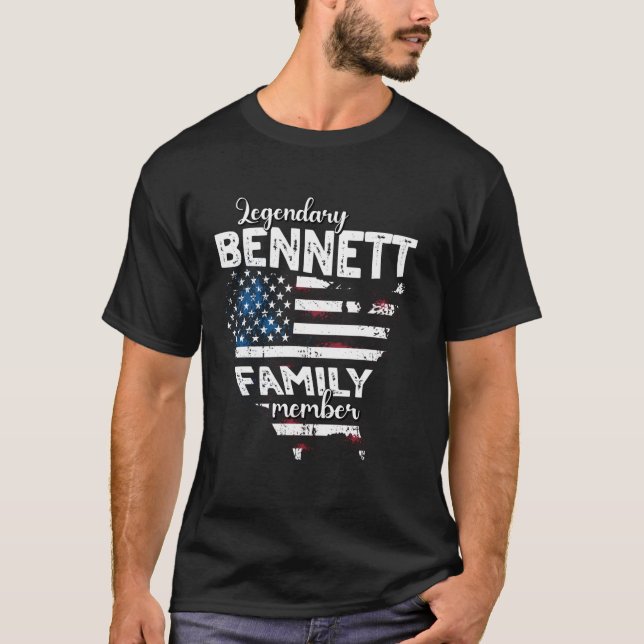 Camiseta Apellido Bennett US Flag Bennett Apellit Bennett (Anverso)